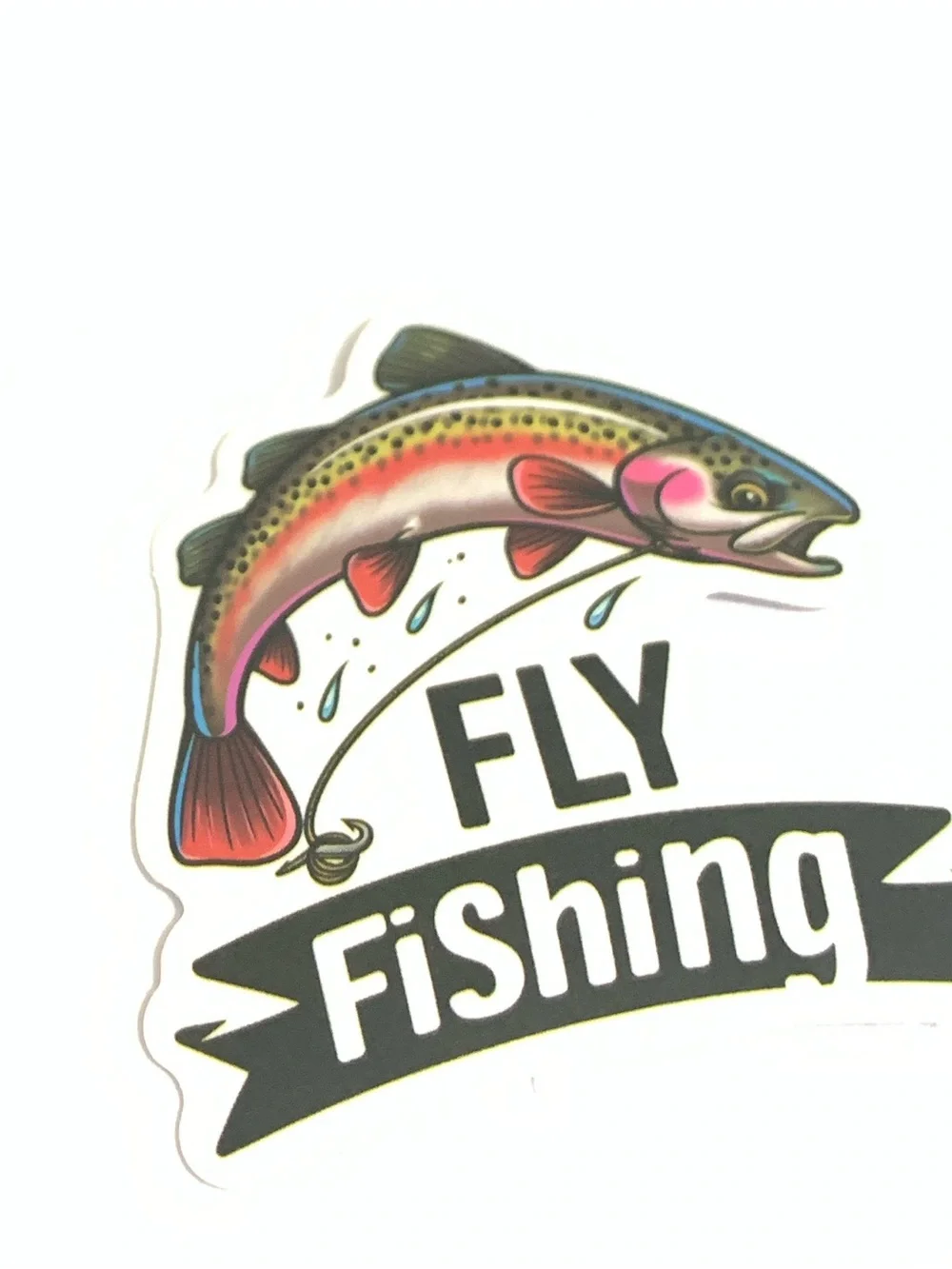 Fly Fishing Rainbow Trout Sticker - Multi-Color